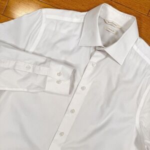 SUITSUPPLY Size 15 Slim Fit White Dress Shirt 100% cotton 33" sleeves